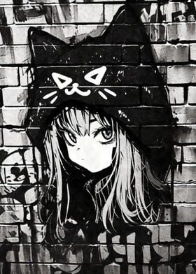 Neko Waifu Anime Cat Girl ' Poster, picture, metal print, paint by  AestheticAlex