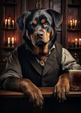 Rottweiler in the Bar