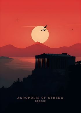 Sunset Acropolis Of Athena