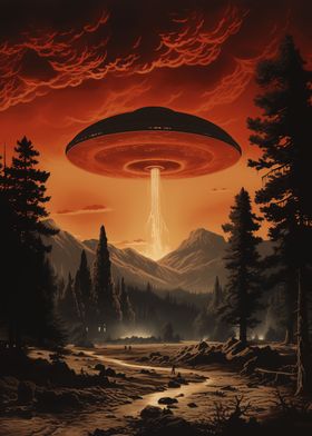 Ufo night sky Poster