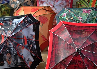 Colorful rain umbrellas