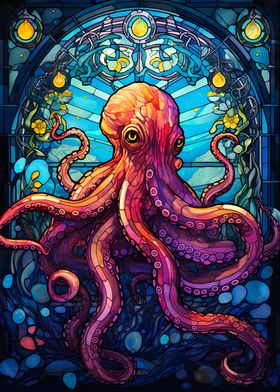 Octopus Stained Glass
