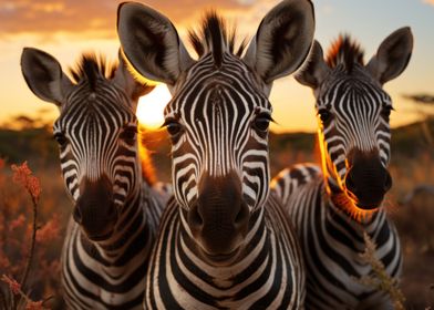 Three zebras