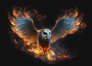 Owl made by fire