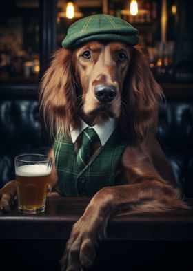 Irish Setter at the Pub