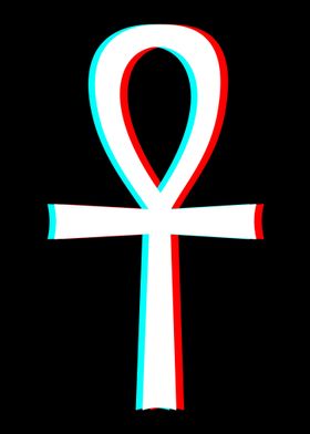 Ankh Symbol Glitch Art