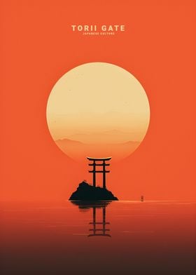 Sunset and Torii Gate