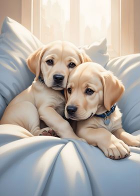 Labrador Puppies Poster