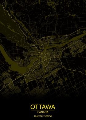 Ottawa Ontario Yellow Map