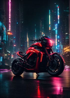 Neon Red Superbike