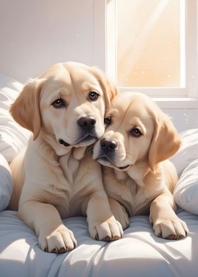 Labrador Puppies Poster