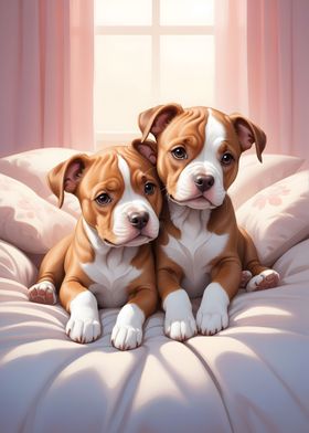 Pitbull Puppies Poster