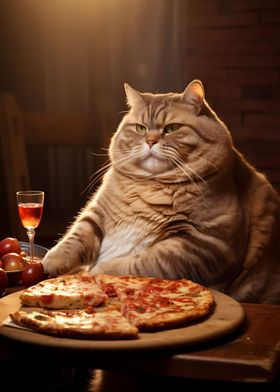 fat cat pizza dinner food