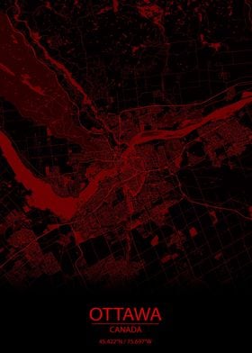 Ottawa Ontario Red CityMap