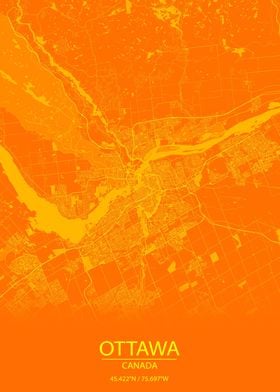 Ottawa Ontario Orange Map