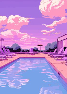 Pool Lofi Pink Retro