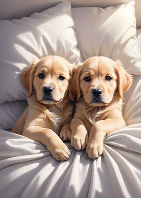 Labrador Puppies Poster