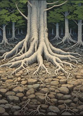 Tree Root Japan Painting