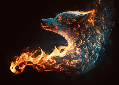 Wolf made by fire