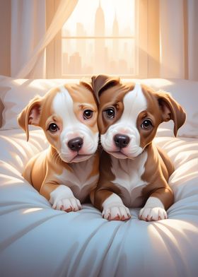 Pitbull Puppies Poster