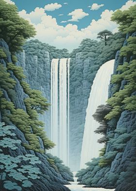 Waterfall Japan Painting