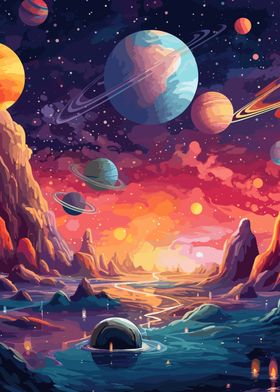 Landscape of alien world