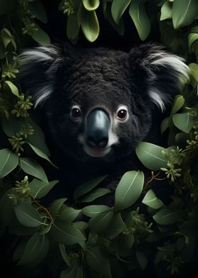 Koala Green Leaf Wallpaper