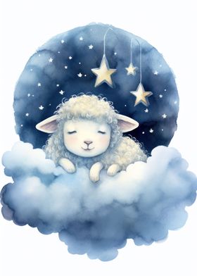 Baby sheep sleep