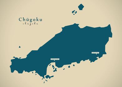 Chugoku Japan map