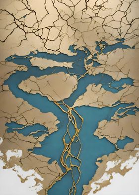 Abstract River Kintsugi 