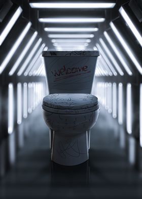 Retro Toilet with Lights