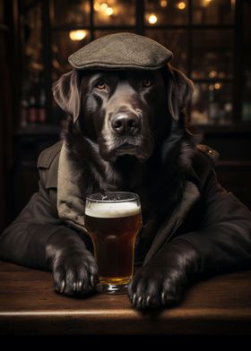 Black Labrador at the Pub