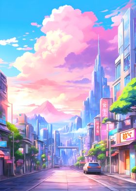 Sunny Pastel Anime City