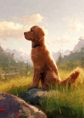 Golden Retriver Mountain