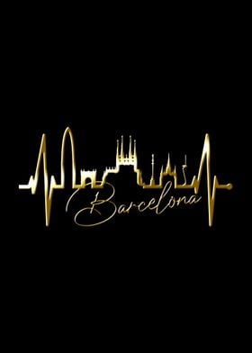 Barcelona Skyline Heart