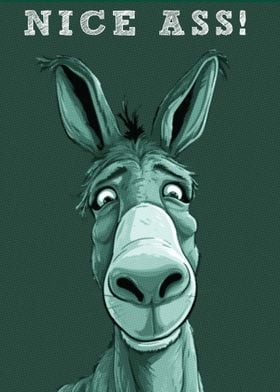 funny donkey toilet poster