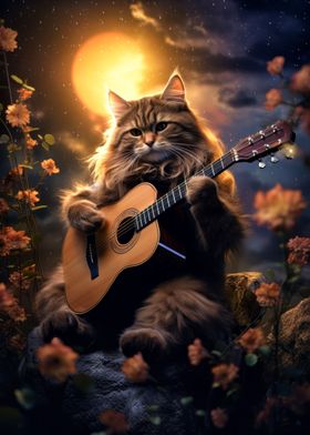 Cat under the Stars Guitar