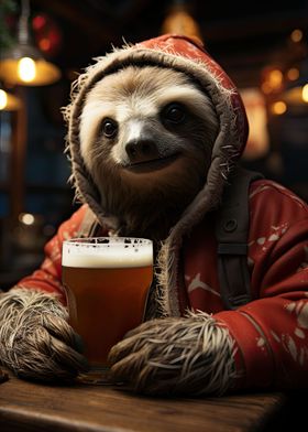 Holiday Beer Sloth