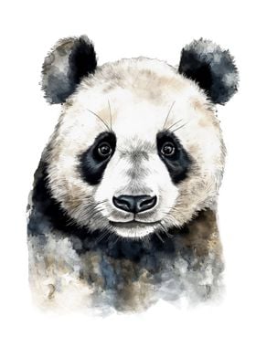 Panda Bear Watercolor Art