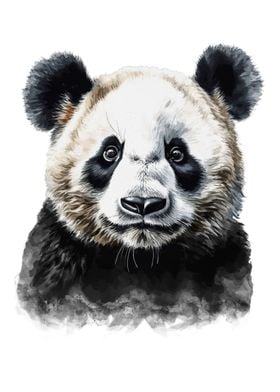 Panda Bear Watercolor Art