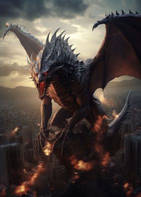 Evil Dragon in Modern City