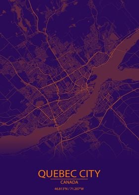 Quebec City CA Purple Map