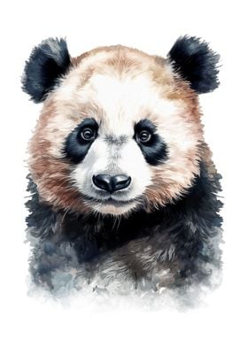 Panda Bear Watercolor Art