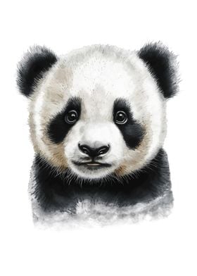 Baby Panda Watercolor Art