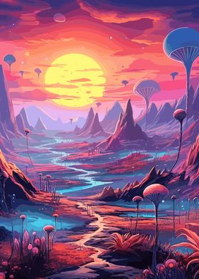 Landscape of alien world