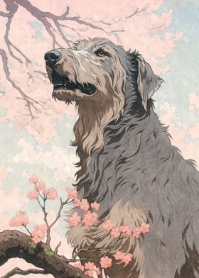 Irish Wolfhound Woodblock