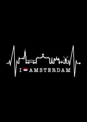 Amsterdam Skyline Heart