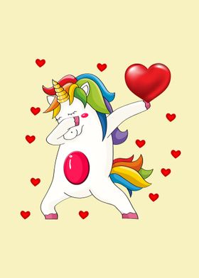 unicorn dabbing heart