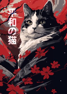 Japanese Cat Kimono Zen