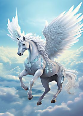 winged horse in the sky